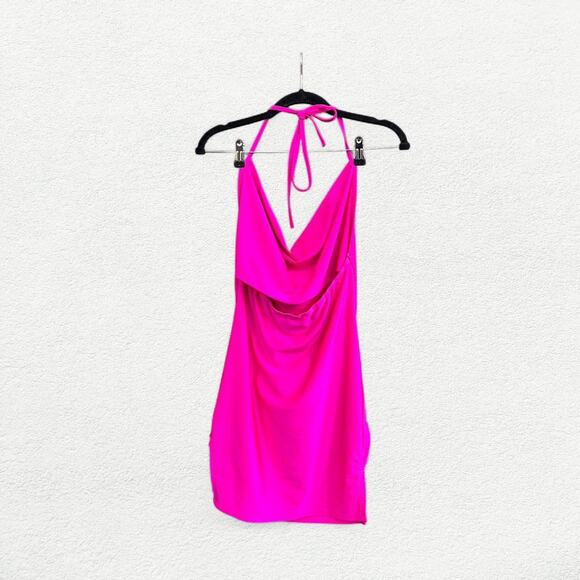 SheIn Halter Mini Dress in Hot Pink - Picture 4 of 8